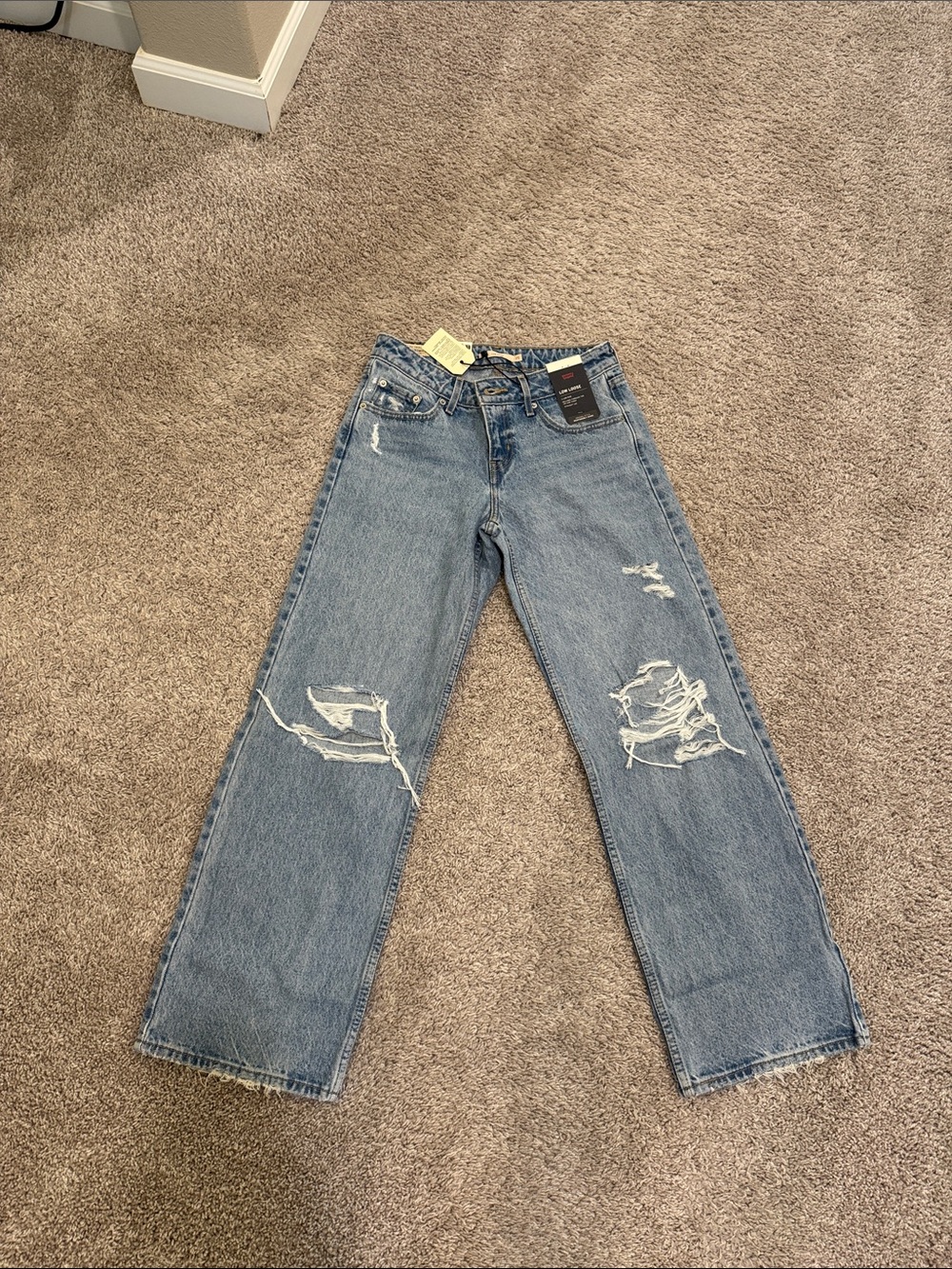 Light Blue low loose Distressed Women’s Jeans levis